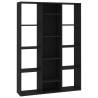 Stylish Black Room Divider & Book Cabinet - 100x24x140 cm