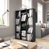 Stylish Black Room Divider & Book Cabinet - 100x24x140 cm