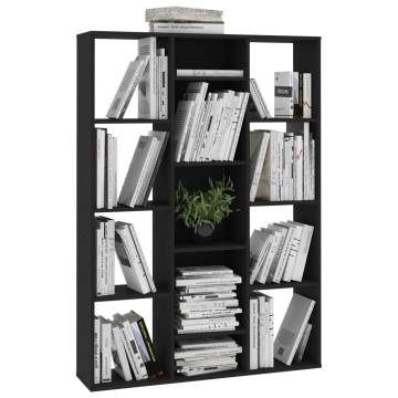 Stylish Black Room Divider & Book Cabinet - 100x24x140 cm