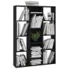 Stylish Black Room Divider & Book Cabinet - 100x24x140 cm