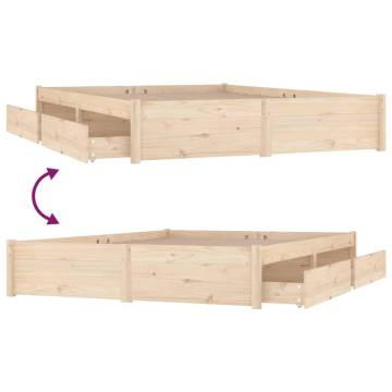 Stylish Bed Frame with Drawers 140x200 cm - HipoMarket