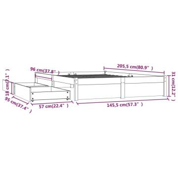 Stylish Bed Frame with Drawers 140x200 cm - HipoMarket