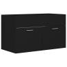 Stylish Sink Cabinet with Built-in Basin - Black Engineered Wood