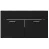 Stylish Sink Cabinet with Built-in Basin - Black Engineered Wood