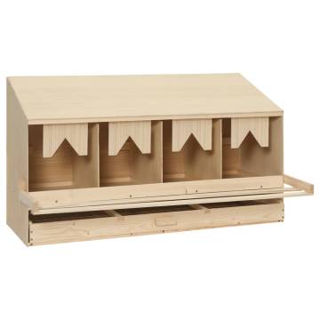 Chicken Laying Nest Box - 4 Compartments Pine Wood 106x40x59 cm