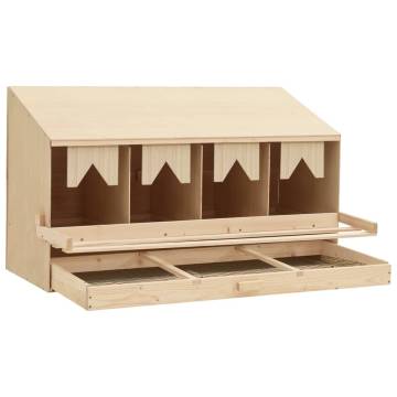 Chicken Laying Nest Box - 4 Compartments Pine Wood 106x40x59 cm