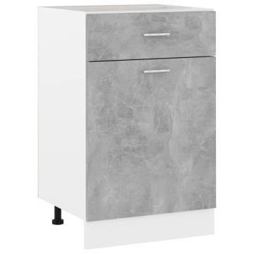 Drawer Bottom Cabinet - Concrete Grey - 50x46x81.5 cm