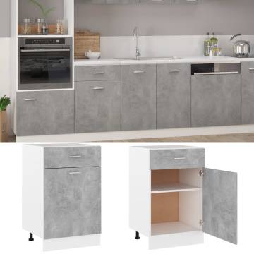 Drawer Bottom Cabinet - Concrete Grey - 50x46x81.5 cm