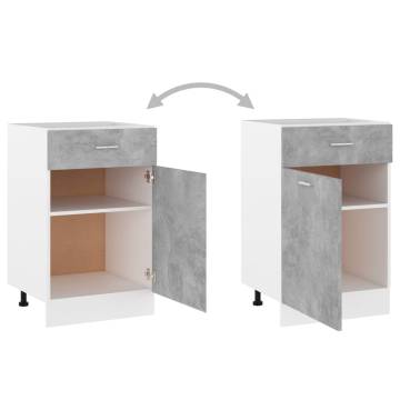 Drawer Bottom Cabinet - Concrete Grey - 50x46x81.5 cm