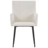 Elegant Cream Fabric Dining Chairs with Armrests - 2 pcs Set