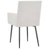 Elegant Cream Fabric Dining Chairs with Armrests - 2 pcs Set