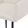 Elegant Cream Fabric Dining Chairs with Armrests - 2 pcs Set