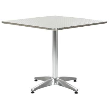 Stylish Silver Garden Table - 80x80x70 cm Aluminium