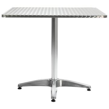 Stylish Silver Garden Table - 80x80x70 cm Aluminium