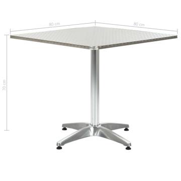 Stylish Silver Garden Table - 80x80x70 cm Aluminium