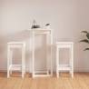 3 Piece White Solid Wood Pine Bar Set - Stylish & Durable