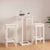 3 Piece White Solid Wood Pine Bar Set - Stylish & Durable