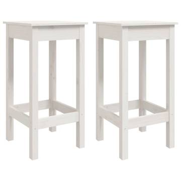 3 Piece White Solid Wood Pine Bar Set - Stylish & Durable