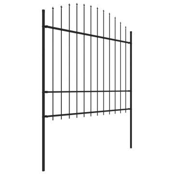 Premium Garden Fence with Spear Top Steel - 17m Black