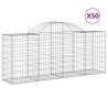 Arched Gabion Baskets - 50 pcs Galvanised Iron 200x50x80/100 cm