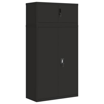 File Cabinet Black 90x40x180 cm - Durable Steel Storage