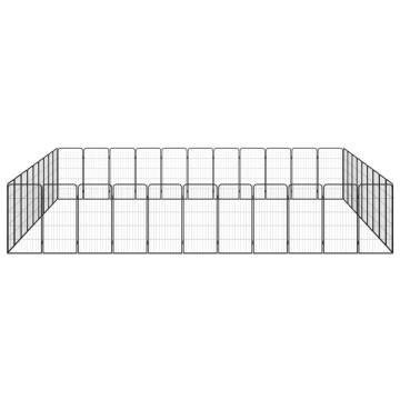 40-Panel Dog Playpen | Durable Black Steel | Hipomarket