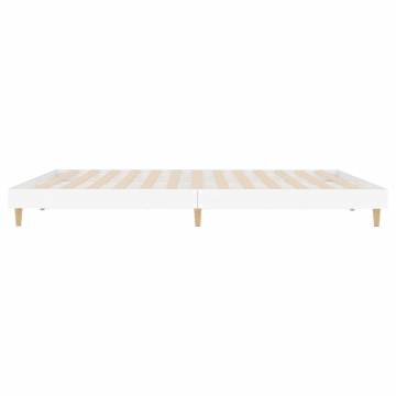 White Bed Frame 200x200 cm - Engineered Wood | Hipo Market