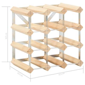 Elegant Wine Rack for 12 Bottles - Solid Pinewood Design