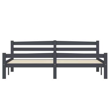 Dark Grey Pinewood Bed Frame 180x200 cm Super King - HipoMarket