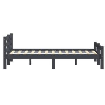 Dark Grey Pinewood Bed Frame 180x200 cm Super King - HipoMarket