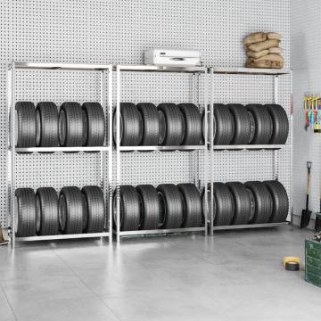 2-Layer Tire Racks - Sturdy Steel Storage for 12 Tires