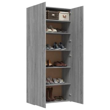 Grey Sonoma Shoe Cabinet | Organised Storage | 80x35.5x180 cm