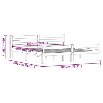 Dark Grey Pinewood Bed Frame 180x200 cm Super King - HipoMarket