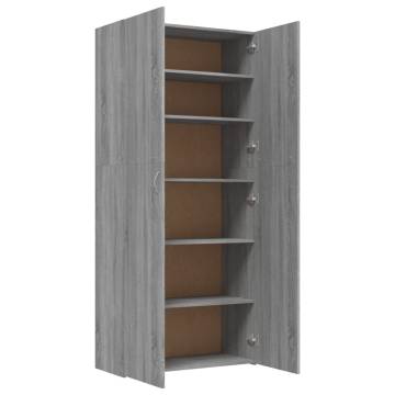 Grey Sonoma Shoe Cabinet | Organised Storage | 80x35.5x180 cm