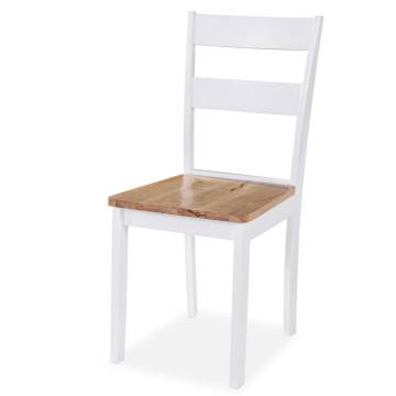 Stylish 6 pcs White Solid Rubber Wood Dining Chairs