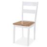 Stylish 6 pcs White Solid Rubber Wood Dining Chairs