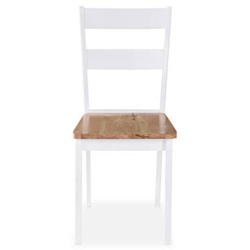 Stylish 6 pcs White Solid Rubber Wood Dining Chairs