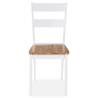 Stylish 6 pcs White Solid Rubber Wood Dining Chairs