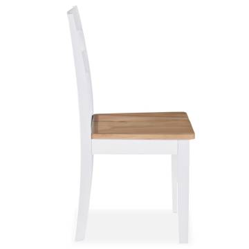 Stylish 6 pcs White Solid Rubber Wood Dining Chairs