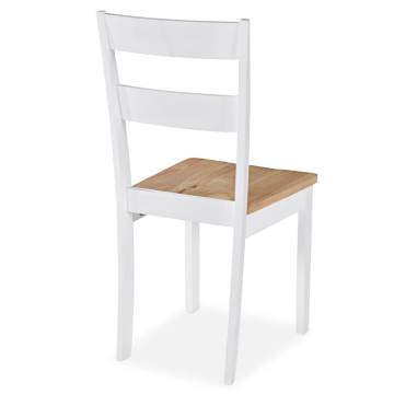 Stylish 6 pcs White Solid Rubber Wood Dining Chairs