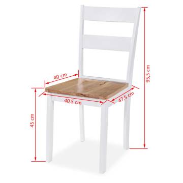 Stylish 6 pcs White Solid Rubber Wood Dining Chairs