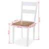 Stylish 6 pcs White Solid Rubber Wood Dining Chairs