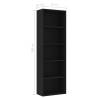 5-Tier Book Cabinet Black - Modern Design | Hipomarket