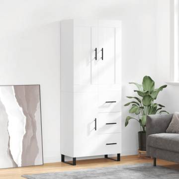 Stylish Highboard White 69.5x34x180 cm - Hipomarket