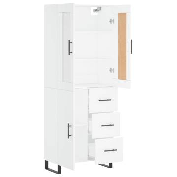 Stylish Highboard White 69.5x34x180 cm - Hipomarket