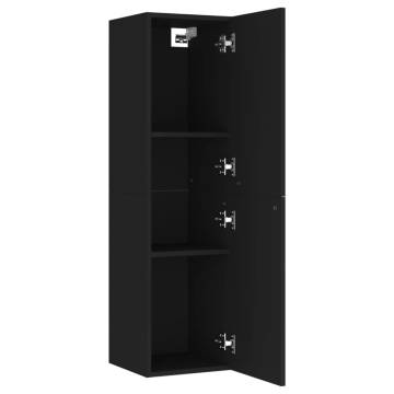 Stylish Black TV Cabinet - 30.5x30x110 cm Engineered Wood