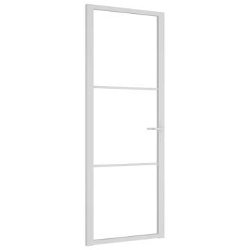 Stylish Interior Door 76x201.5 cm - White ESG Glass & Aluminium