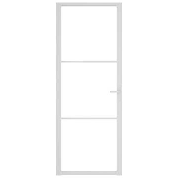 Stylish Interior Door 76x201.5 cm - White ESG Glass & Aluminium