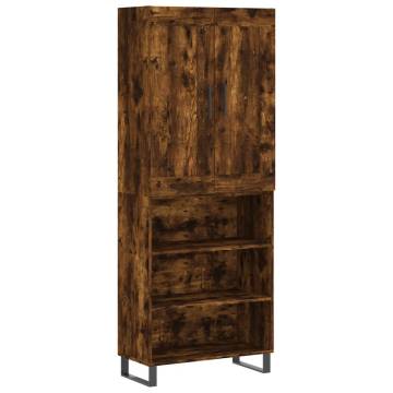 Stylish Highboard in Smoked Oak - 69.5x34x180 cm