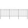 Garden Fence with Spear Top Steel 5.1x1.5 m Black Colour black Quantity in Package 1 Length 5.1 m Height 1.5 m 